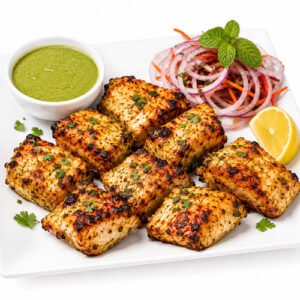 Salmon Fish Tikka Salad grilled fish tikka